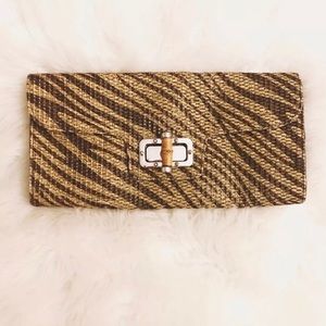 ❌SOLD❌Design Studio Hand Woven Animal Print Clutch